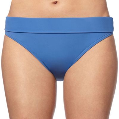 Blue folded waist bikini bottoms